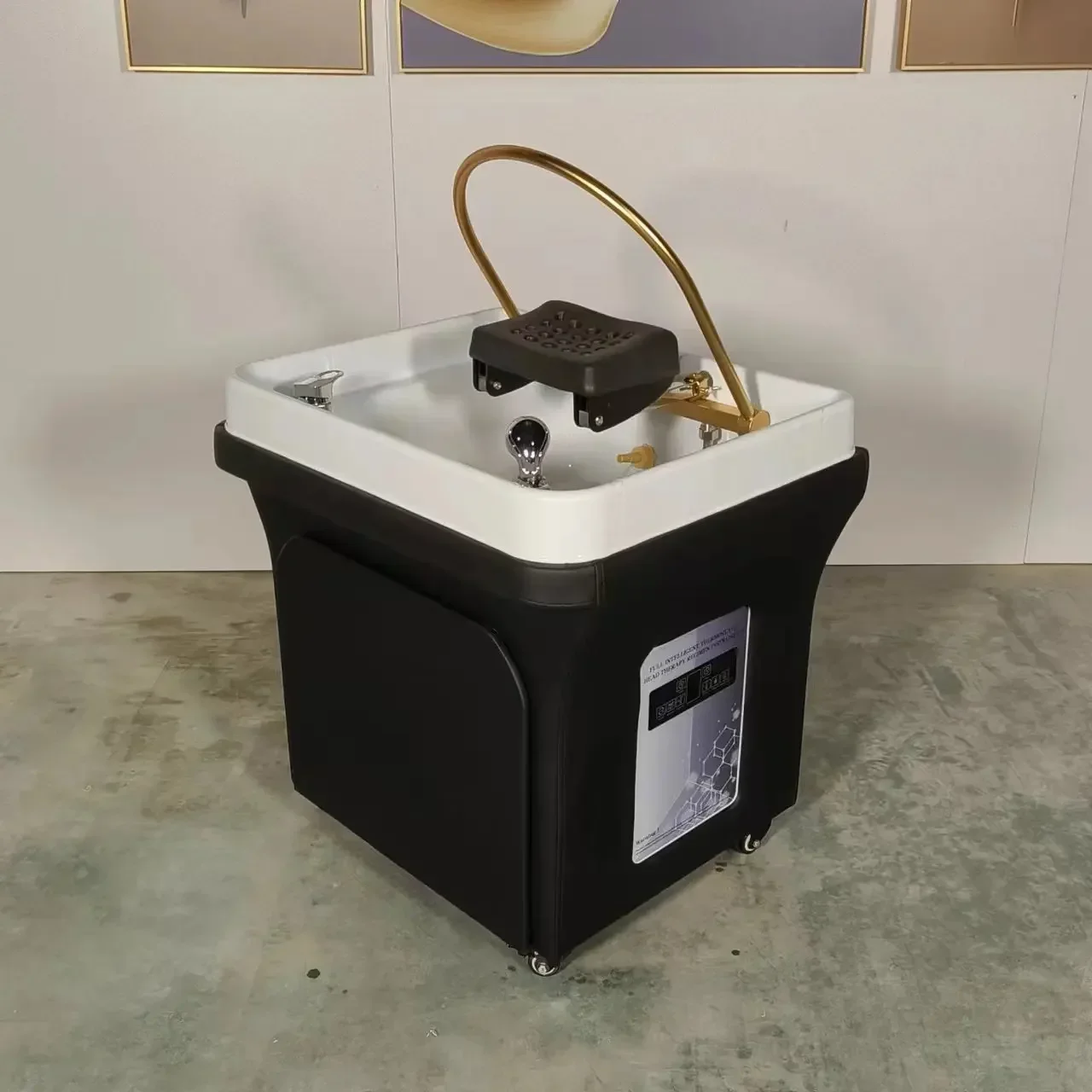 Lavabo de champú para peluquero móvil, fumigación inteligente, temperatura constante, circulación de agua, estilo tailandés