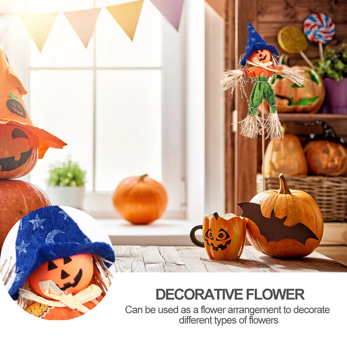 

2Pcs Halloween Scarecrow Decoration Sturdy Unique Festival Bouquet Home Table Wall Party Props Halloween Scarecrow Ornaments