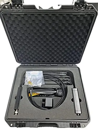 Industrial Optical Fiber Borescope with 4mm Probe Lens, 1Mt Working Cable, 2 Way Articulation, Tungsten Braided Tube