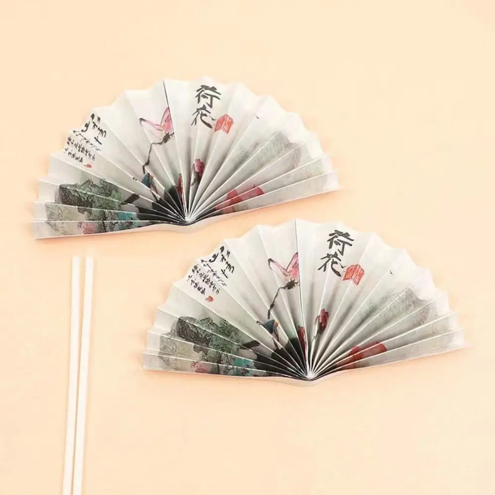 2pcs Chinese Style Paper Fan Cake Topper Cake Decoration Retro Semicircle Folding Fan Cake Insert Simulation Cake Flag Wedding