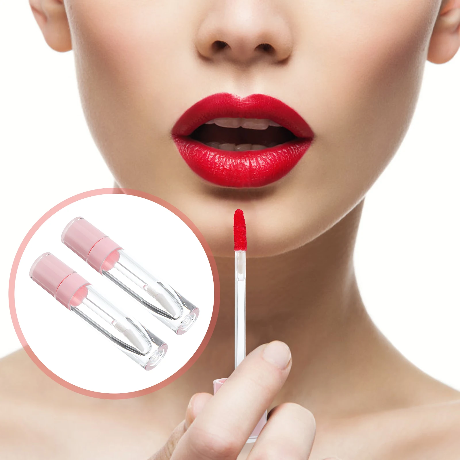 

10Pcs Empty Circle Lip Gloss Tubes Lightweight Leakproof DIY Lip Balm Containers Portable Travel Makeup Bottles