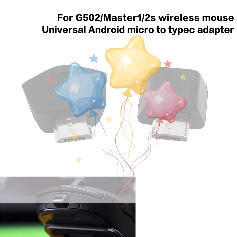 For G502/Master Wireless Mouse Universal Adapter Android Micro To Type C Head Replacement Repair Parts
