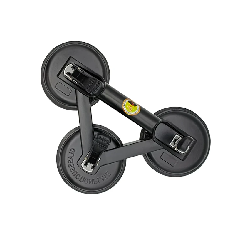 China Factory Aluminum Alloy 3-claws Vacuum Glass Sucker 3 Handle Glass Suction Cup for Tile Marble Granite