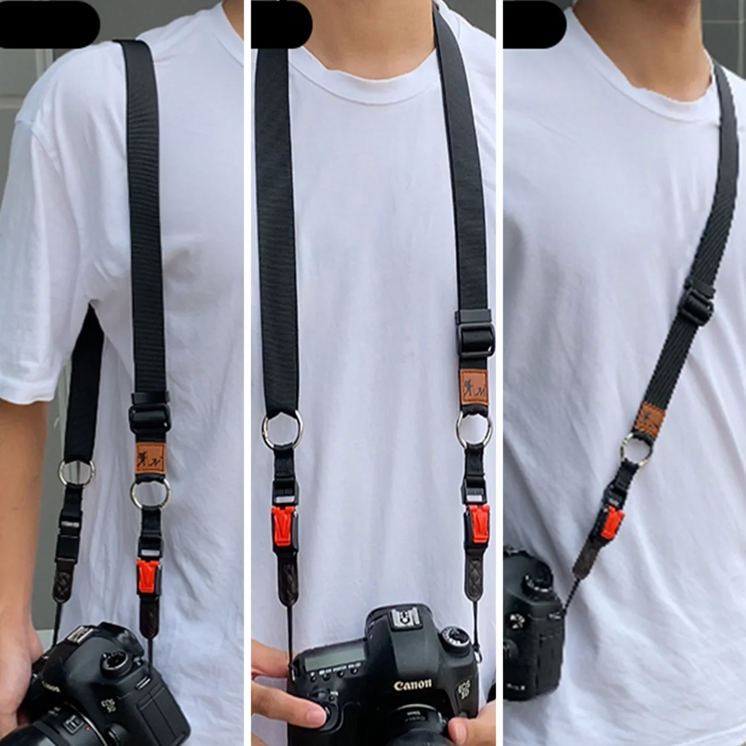 

Heavy-Duty Camera Strap for DSLR/Mirrorless Reinforced 12mm Cotton Security Rope Quick-Adjust Shoulder Pad (Black/Green/Khaki)