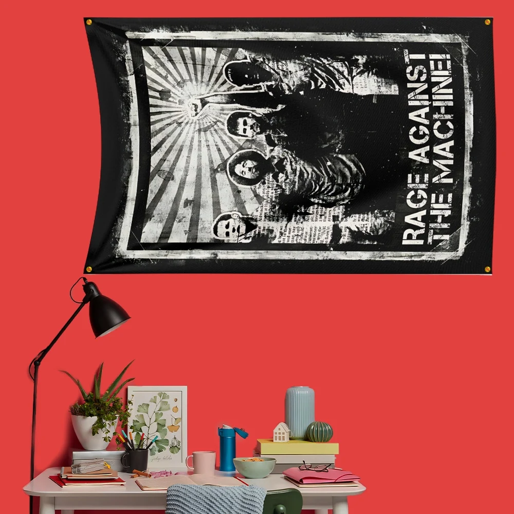 Rage Against the Machine Rap Rock Flag 3x5 FT 90x150cm Polyester Decorative Banner Tapestry For Music Fans Bedroom Wall Decorati