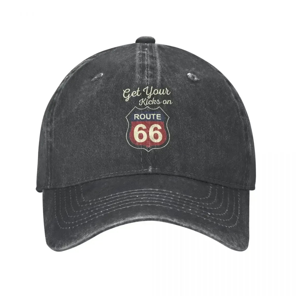 New Get Your Kicks Route 66 Unisex Style Baseball Caps America Highway Distressed Cotton Caps Hat Outdoor Activities Headwear