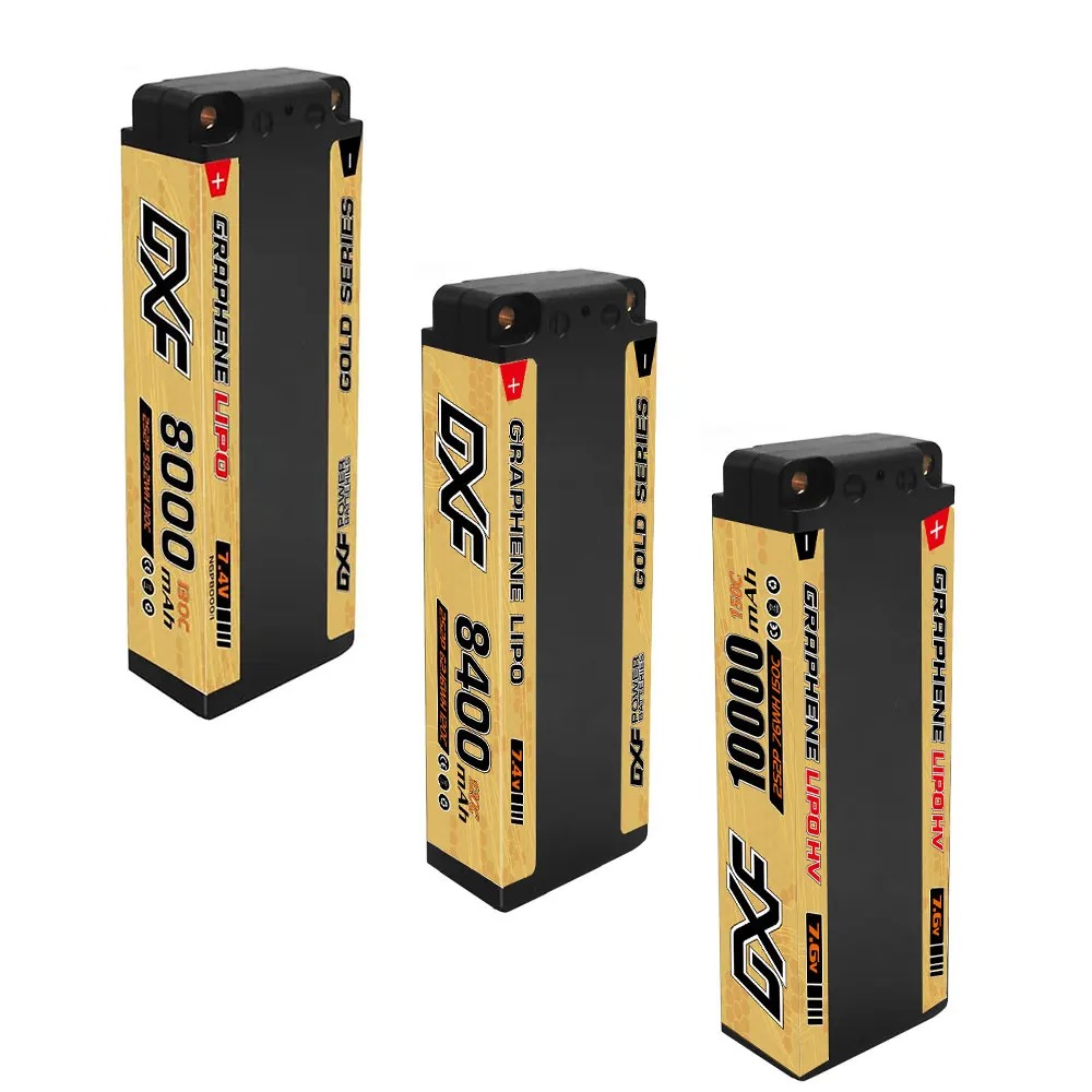 

DXF 2S Lipo Battery 7.6V 5mm Bullet Graphene 9200mah 8000mah 7200mah 8400mah 10000mah for 1/8 1/10 helicopter FPV RC Car