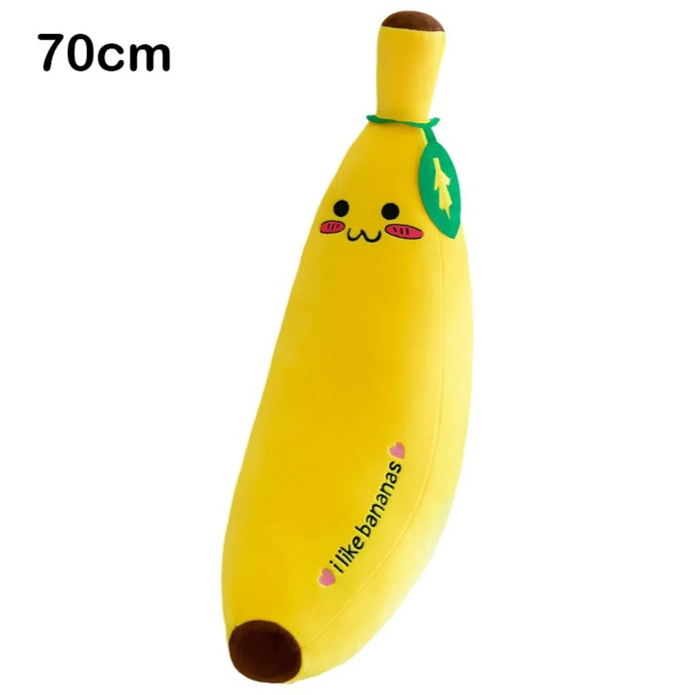 35/50/70cm Banana Pillow PP Cotton Filling Fabric Banana Long Curved Shape Soft Fruit Throw Pillow Hugging Body Pillow