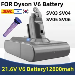 V6 Battery for Dyson, 21.6V 12800mAh rechargeable battery for Dyson V6 Vacuum Cleaner DC58,DC59,DC62,650,770,SV03,SV04,SV05,SV06