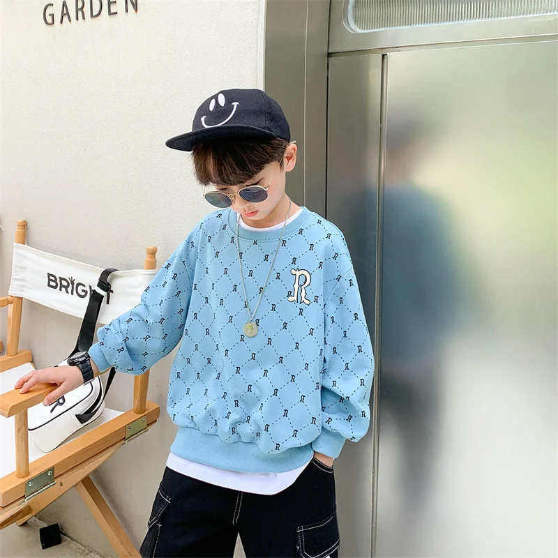 Boys Hoodies Sweatshirts Cotton Tops Outwear 2024 Fashion Spring Autumn Kids Christmas Gift Teenagers Children's Clothing