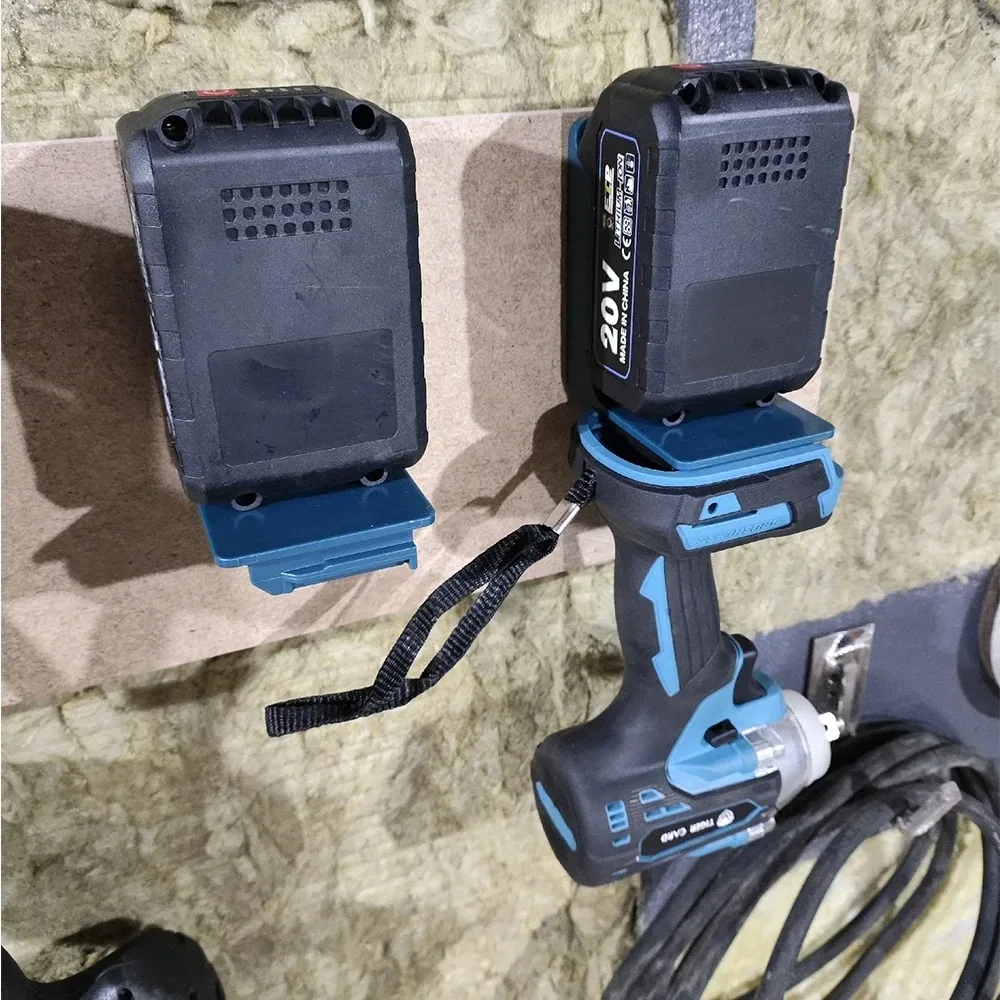 5pcs Power Tool Battery Mount Holder 2 IN 1 Tool Holder for Makita Battery Tool Storage Rack Bracket with Screws DIY
