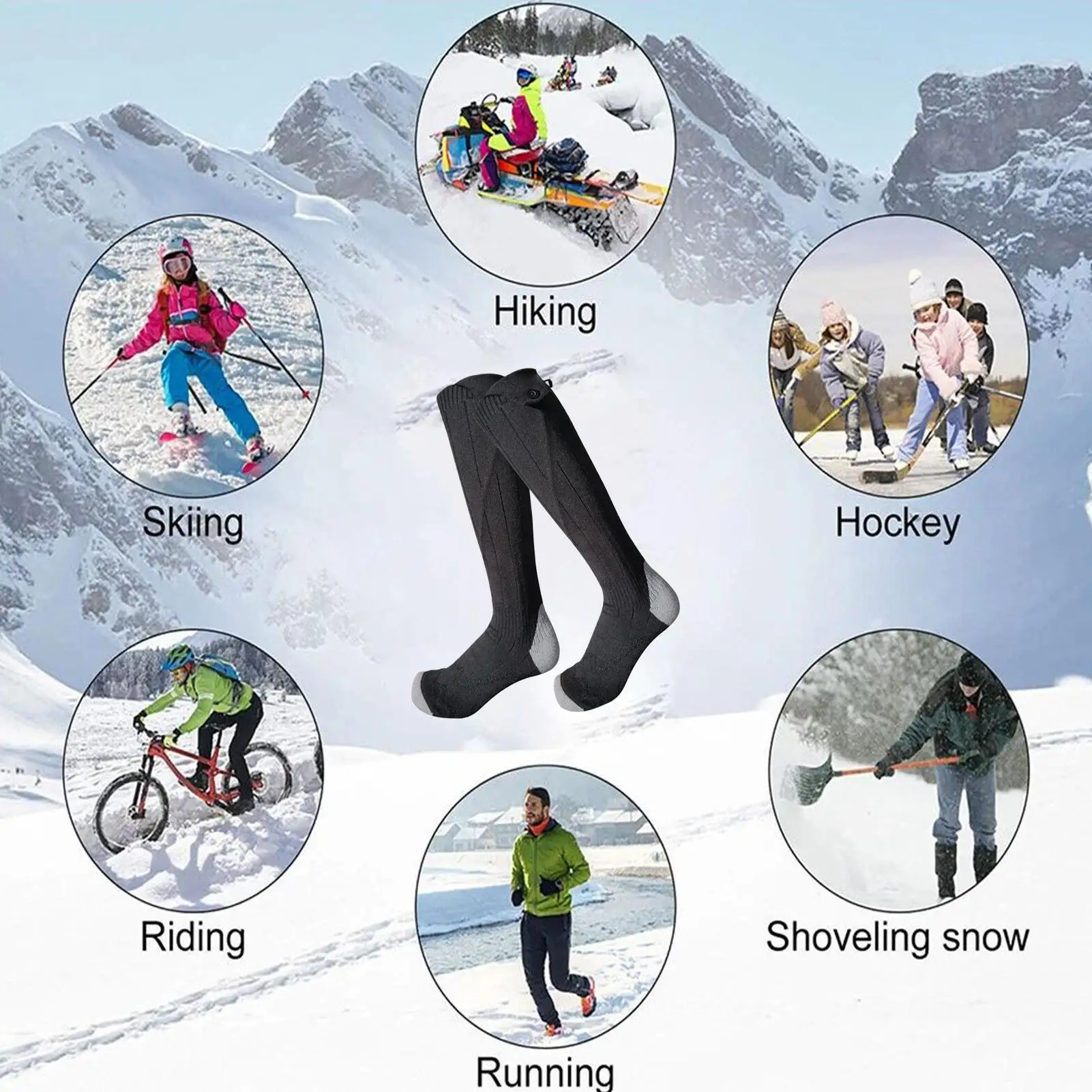 

Носки с подогревом для мужчин, 4-уровневые перезаряжаемые водонепроницаемые грелки для ног, зимние носки с подогревом, обогреватель для ног для охоты на открытом воздухе, верховой езды