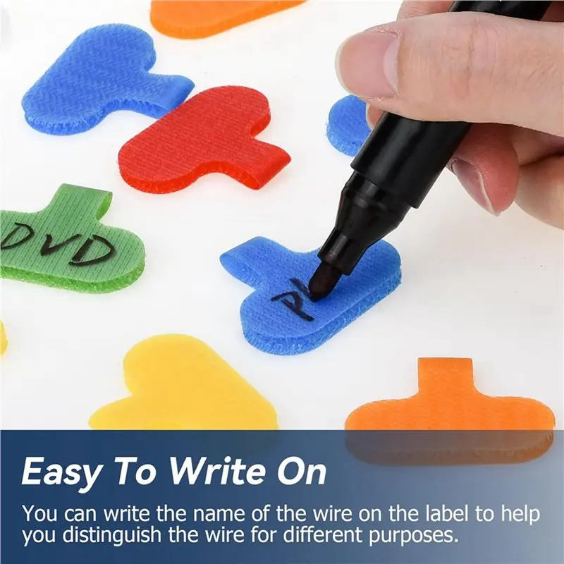 AFOURT-150 PCS Cable Labels Cord Labels Multi-Color Write On Wire Labels Tags For Cable Management And Identification