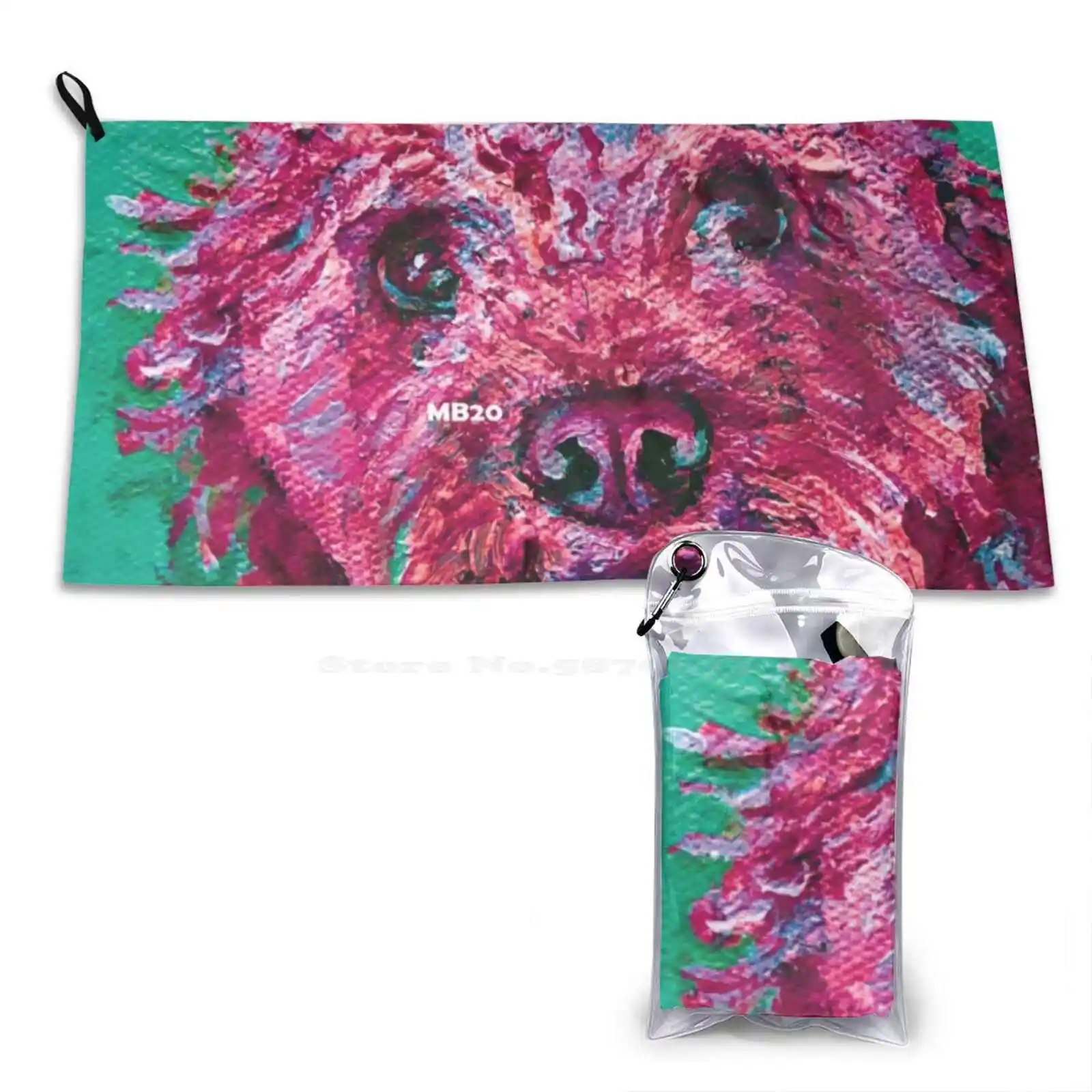 Mini Labradoodle Soft Towel Pattern Washcloth Puppy Puppies Face Poodle Mix Designer Dogs Mom Art Plillow Labradoodles Therapy