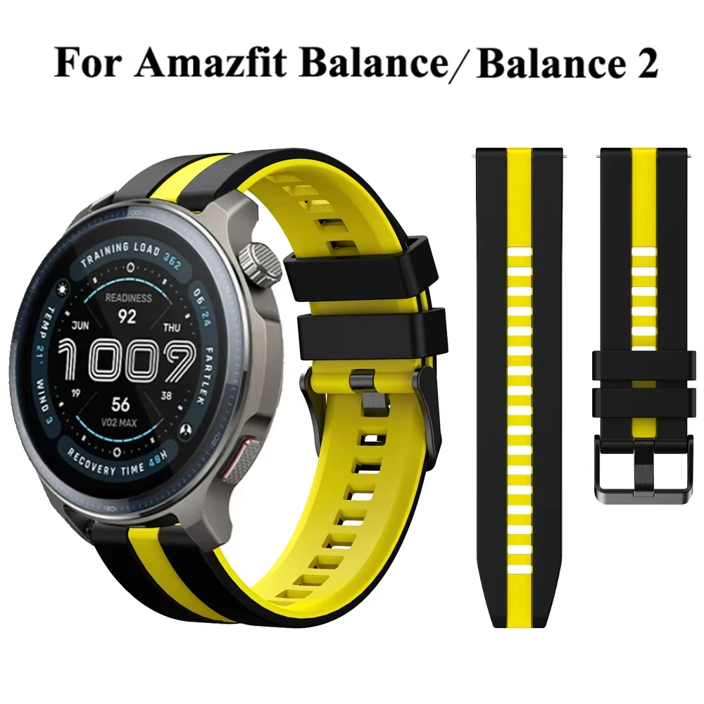 22 مللي متر أشرطة ساعة اليد لـ Amazfit Balance/Balance 2 Band Bip 5/Bip 5 Unity/الفهد الجولة/GTR3 4 سوار سيليكون لـ Amazfit Bip 6 #1