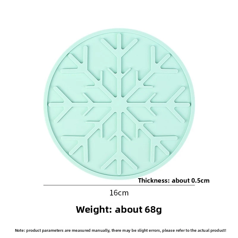 Double Sided Heat Resistant Table Mat Snowflake Shape Christmas Decorative Placemat Non-slip Kitchen Dining Pad for Food Safety
