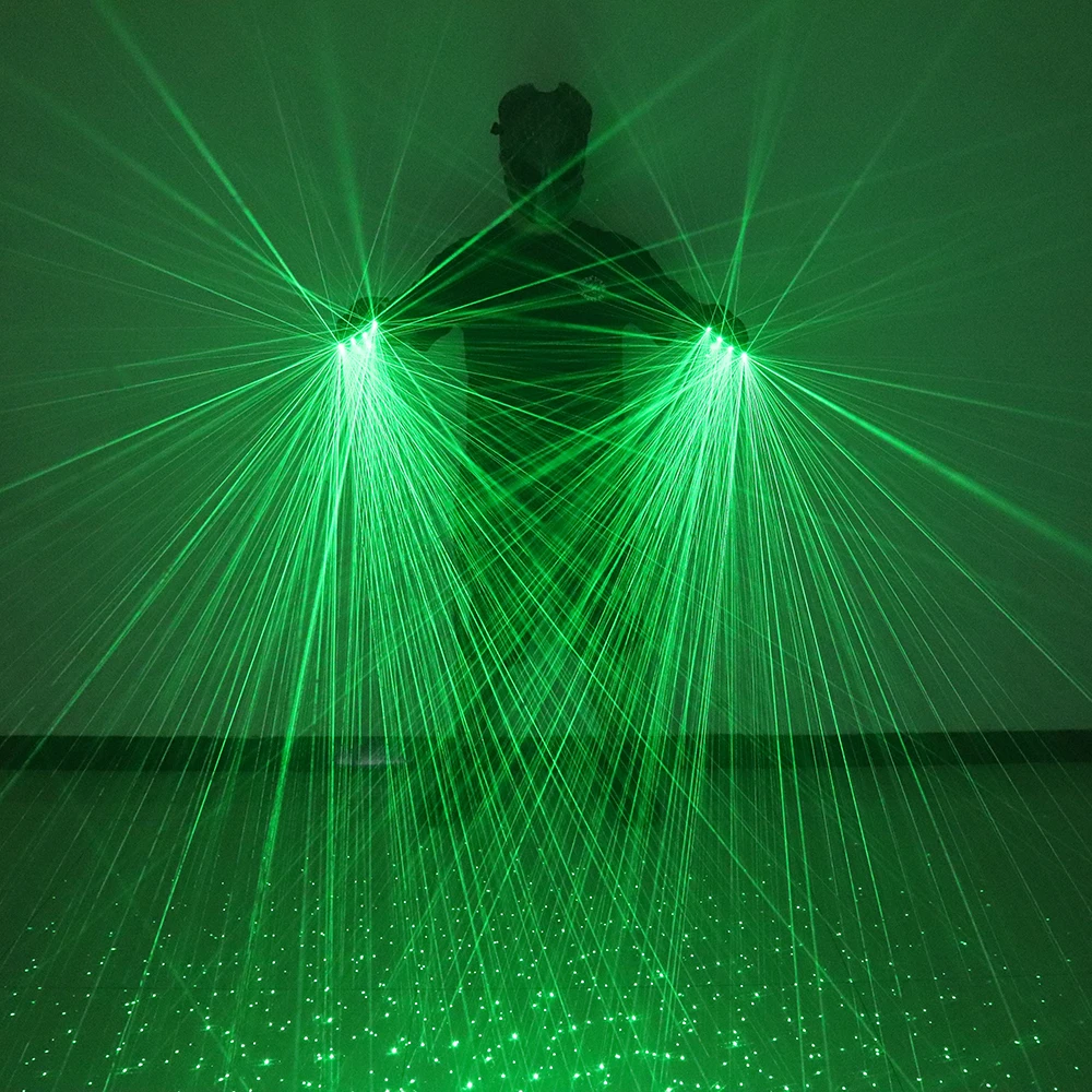 

532nm Green Laser Gloves 4 Heads Laser Beam LED Mitten Ray Gloves For DJ Disco Music Party Wedding Festival Nightclub Club Show