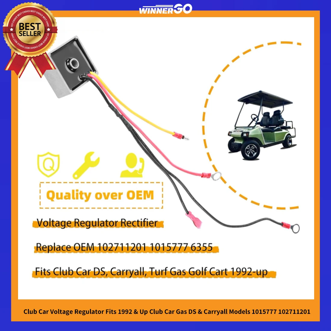 Club Car Spannungsregler passend für Club Car Gas DS & Carryall Modelle ab 1992 1015777 102711201 Motorradteile – Detail 6