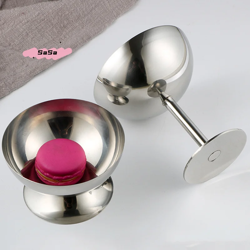 

1Pc Stainless Steel Goblet Cup Ice Cream Dessert Salad Bowl - Multi-Use Fruit Plate Snack Dish for Home Bar Party Kitchen