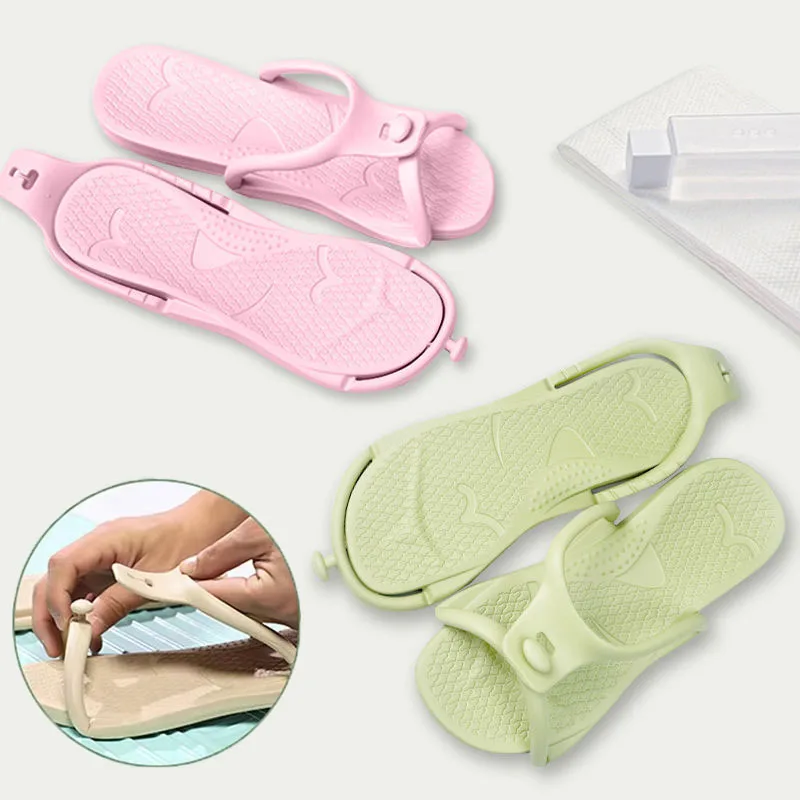 Summer Men Shoes Portable Foldable Travel Slippers Couples Outdoor Beach Lightweight Sandals Men's Indoor Home Slippers Slides