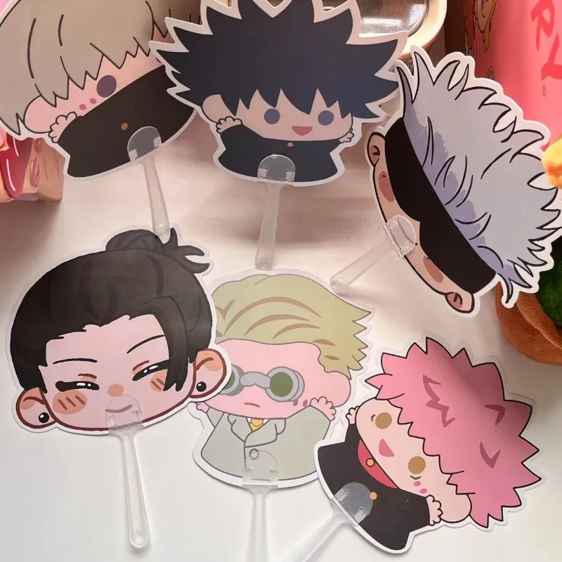 6Pcs/Lot Cute Cartoon Handheld Mini Fan Kawaii Hand Fan Dance Wedding Gift