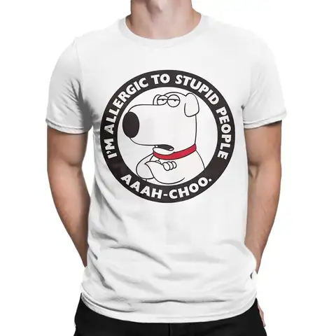 T-shirt med tecknade serier, familjer, killar, herr, bomull, kläder, fritid, rund hals, kortärmad 8 best sales Family Guy-t-shirt - №7