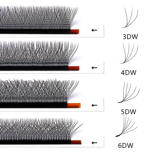 Imagen 2 del producto Extensiones de pestañas en forma de W JB Jeyelabeau, extensión de pestañas en forma de YY 3D 4D 5D 6D 8D, ventiladores prefabricados, pestañas rusas con floración automática