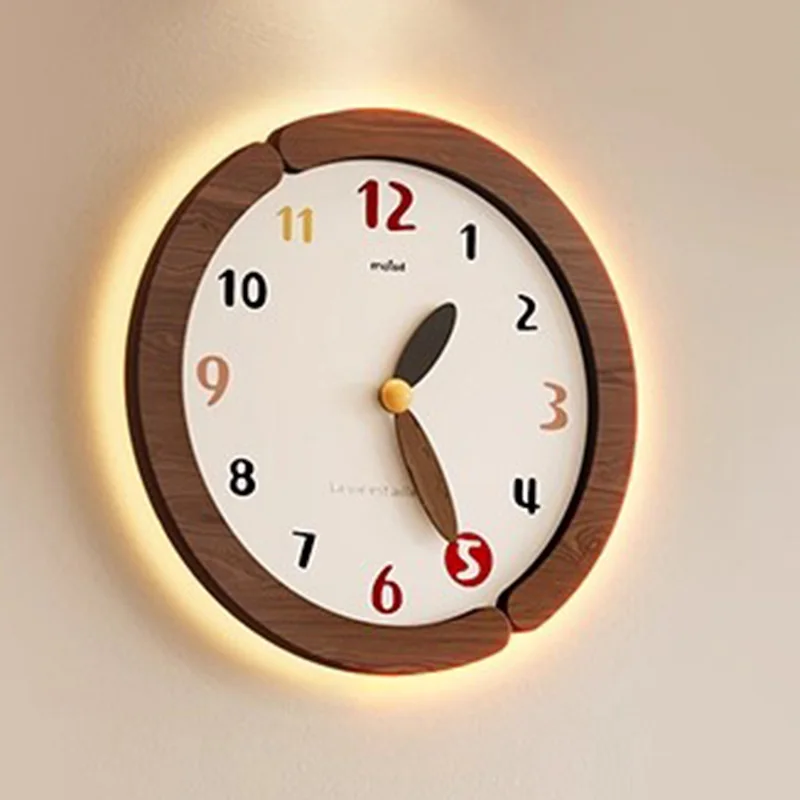 Round Digital Wall Watch Living Room Restaurant Fashion Creative Design Bedrooms Clock Wall Luxury Horloge Murale Home Decor