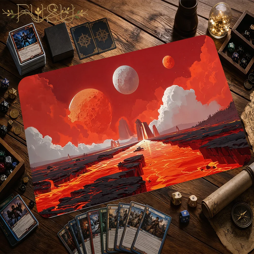 Cute Black Cat Eating Ramen Playmat Japanese Ukiyo‑e Ocean Wave Kawaii Kitten Anti‑Slip Rubber Table Mat TCG Trading Card Game