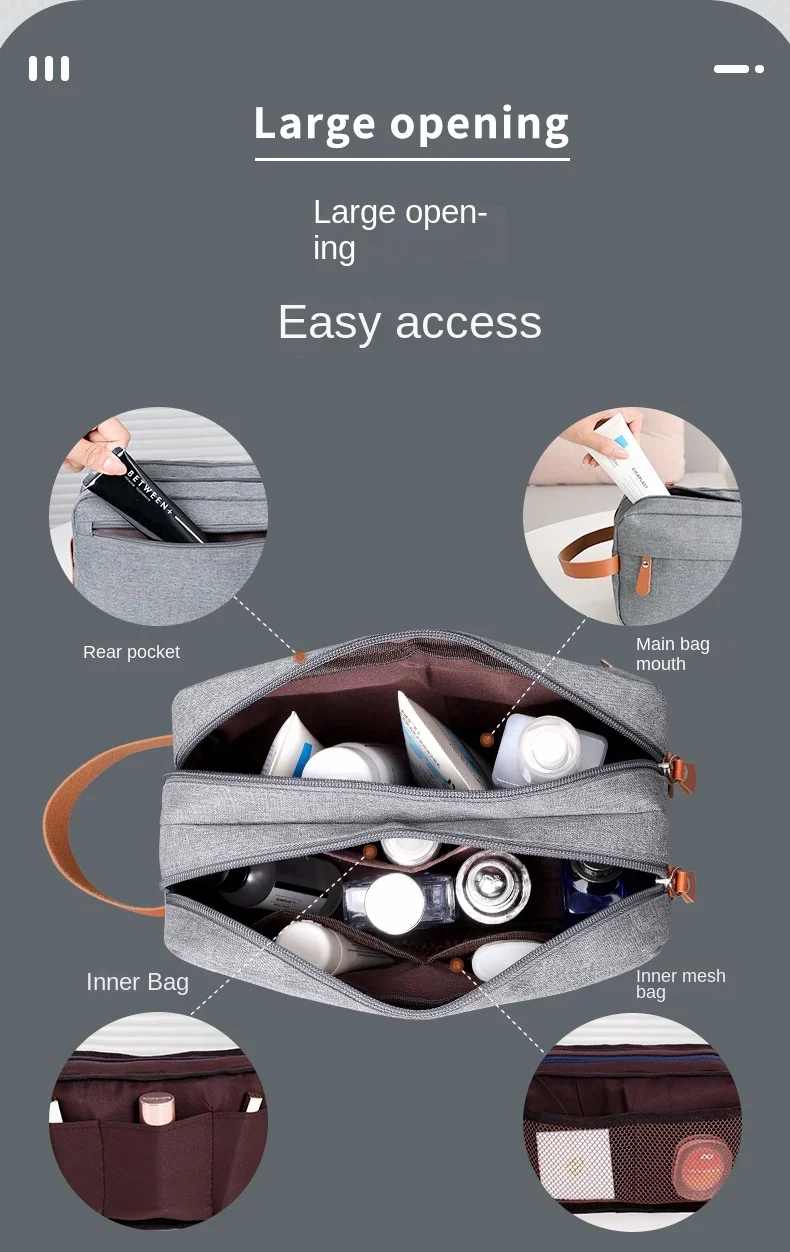 Mann Hohe Qualität Make-Up Tasche Oxford Leinwand Reise Kulturbeutel Organizer Wasserdichte Frauen Waschen Beutel Handtasche Kosmetik Fall – Detail 4