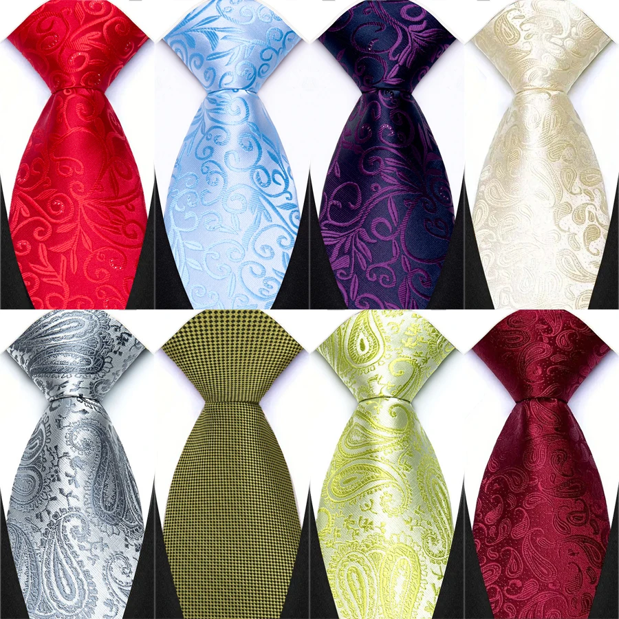 Men's Tie Red Green Purple 8CM Neck Tie Classic Polyester Plaid Paisley Necktie For Designer Business Wedding Accessories Gift