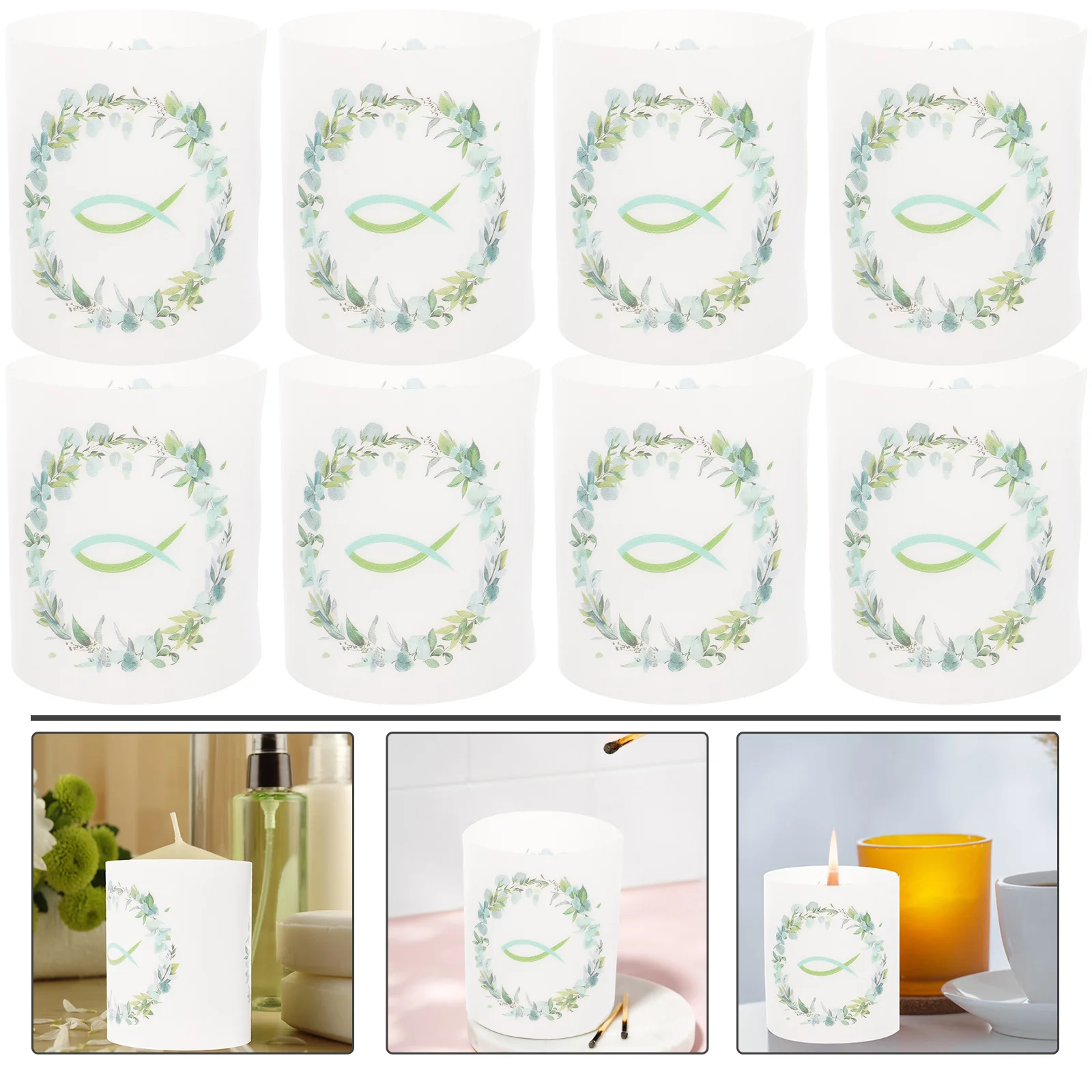 

8 Pcs Shades Decorative Plastic Cylinder Covers for Home Party DIY Windproof Lamp Tube Shelves