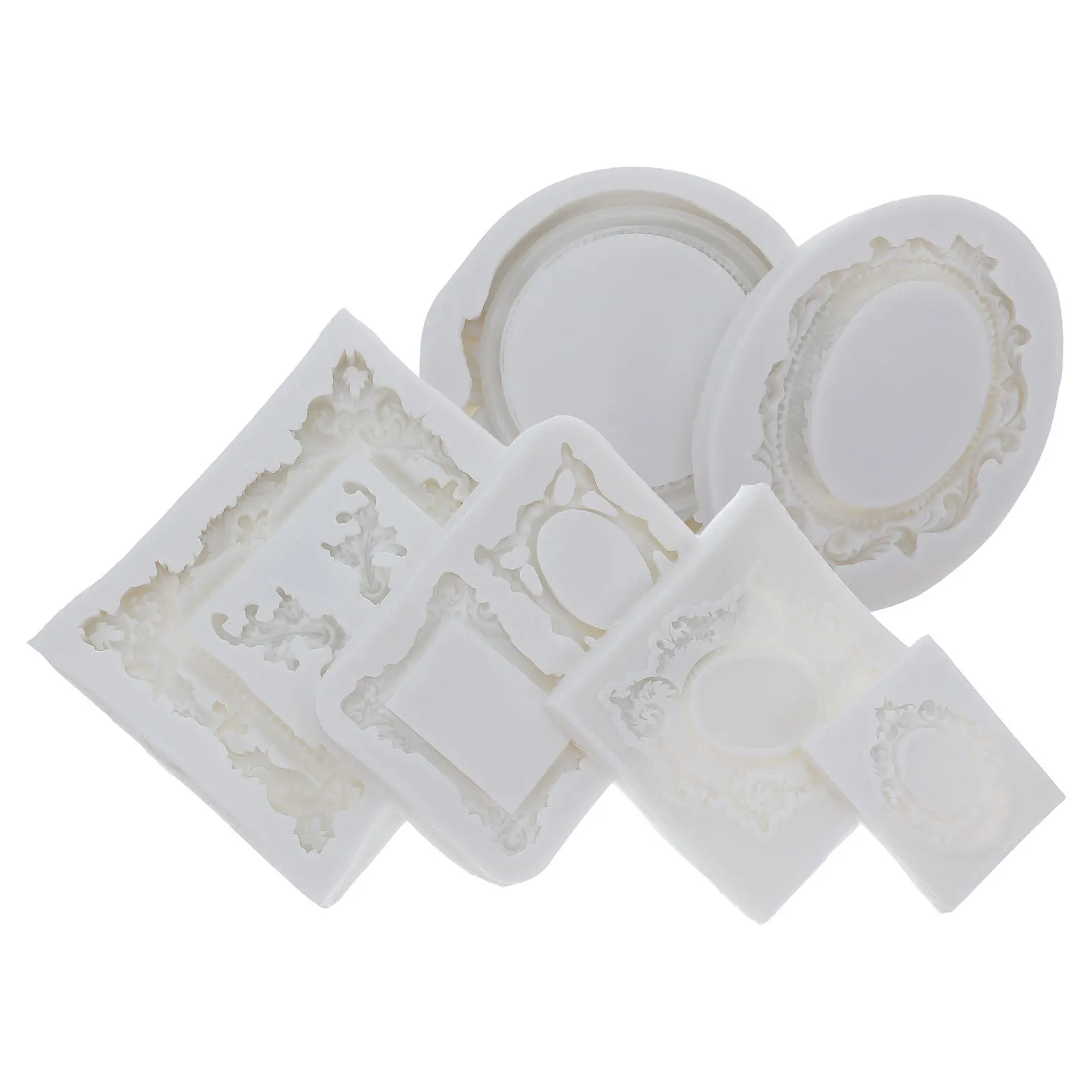 

6Pcs Creative Picture Frame Molds Silicone DIY Resin Mold for Vintage Style Photo Frame Making Epoxy Crafts Silicone DIY Mould