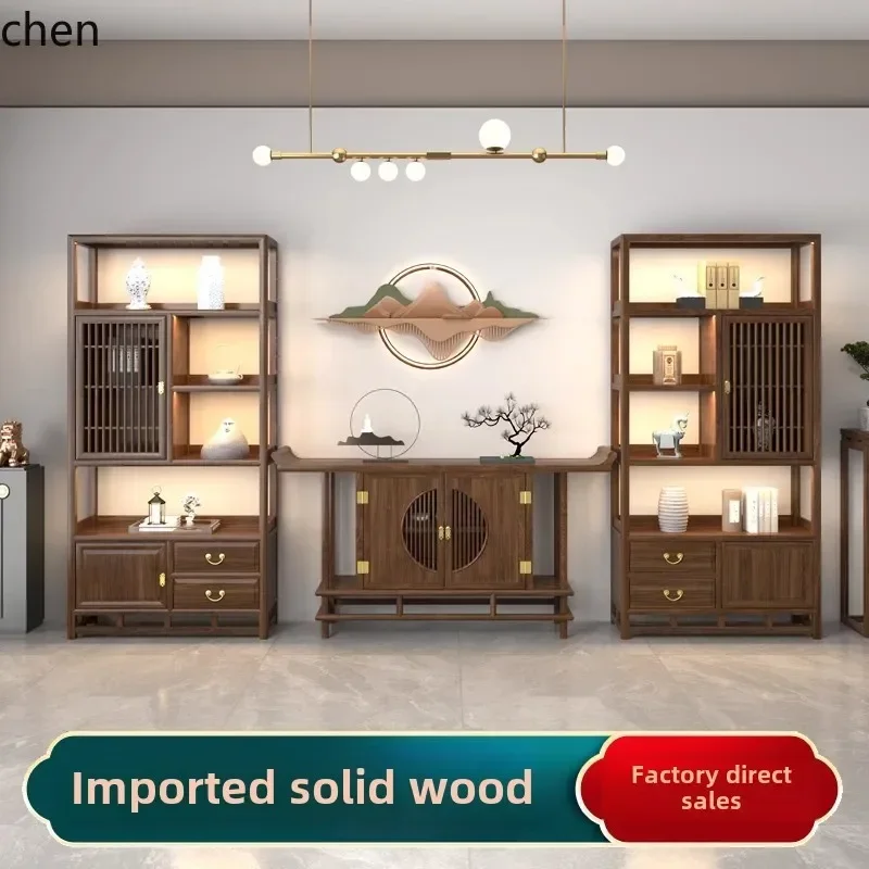 D12- Duobao Pavilion Tea Table Solid Wood Bogu Rack Combination Display Cabinet Tea Room Tea Table