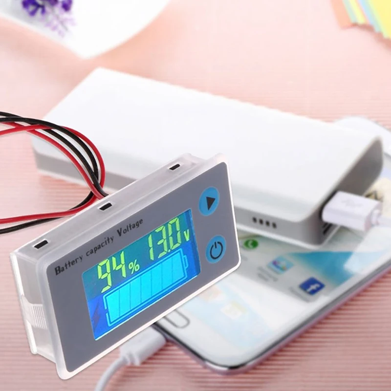 JS-C33 universel 10-100V voltmètre numérique testeur de tension moniteur LCD voiture acide plomb batterie au lithium indicateur de capacité