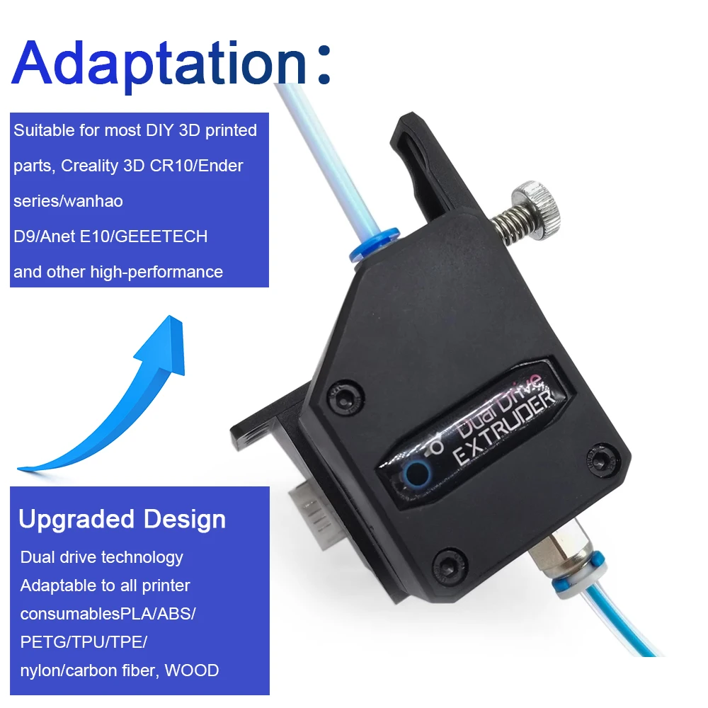 Extrudeuse pour imprimante 3D MK8, Clone, double entraînement, mise à niveau Bowden, 1.75mm, Filament d'imprimante 3d pour CR10 Ender 3 Pro Bluer