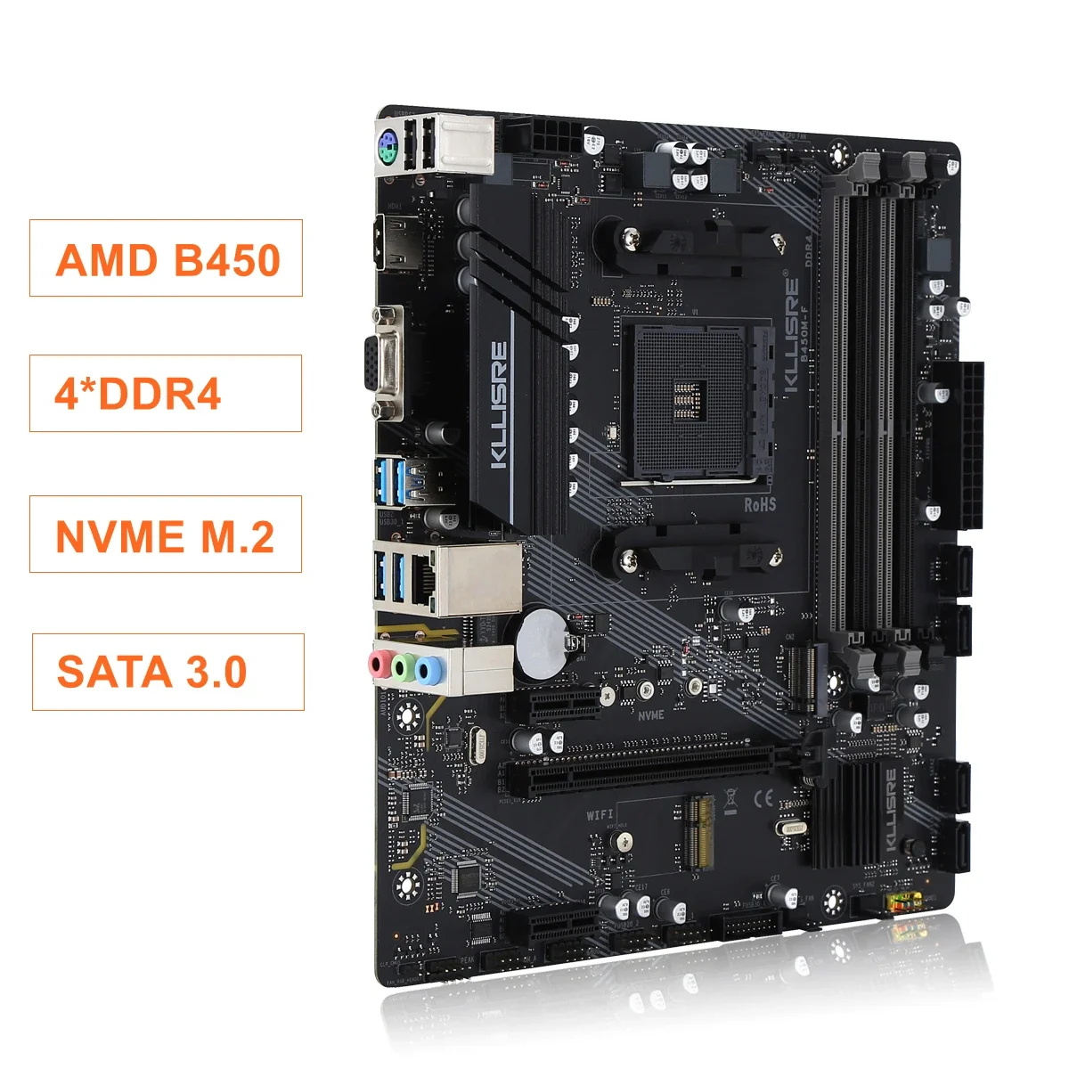 Kllisre B450 B450M motherboard dual-channel DDR4 SATAIII M.2 NVME supports Ryzen am4 cpu