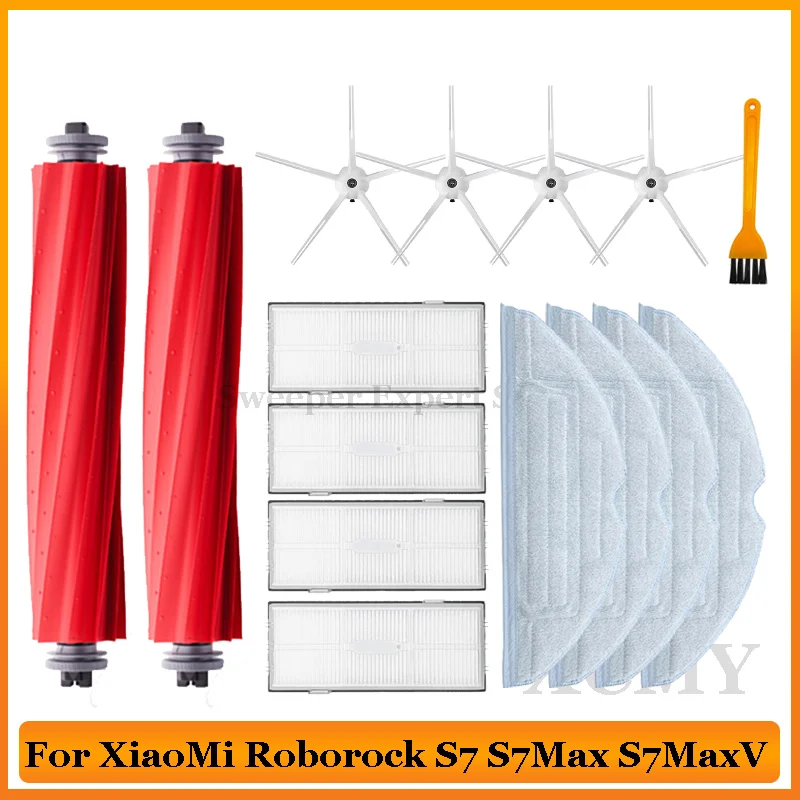 Haupt rollen bürste Mopp Lappen Hepa Filter Seiten bürste für Xiaomi Roborock S7 S70 S75 S7Max S7Maxv Staubsauger Ersatzteil Zubehör