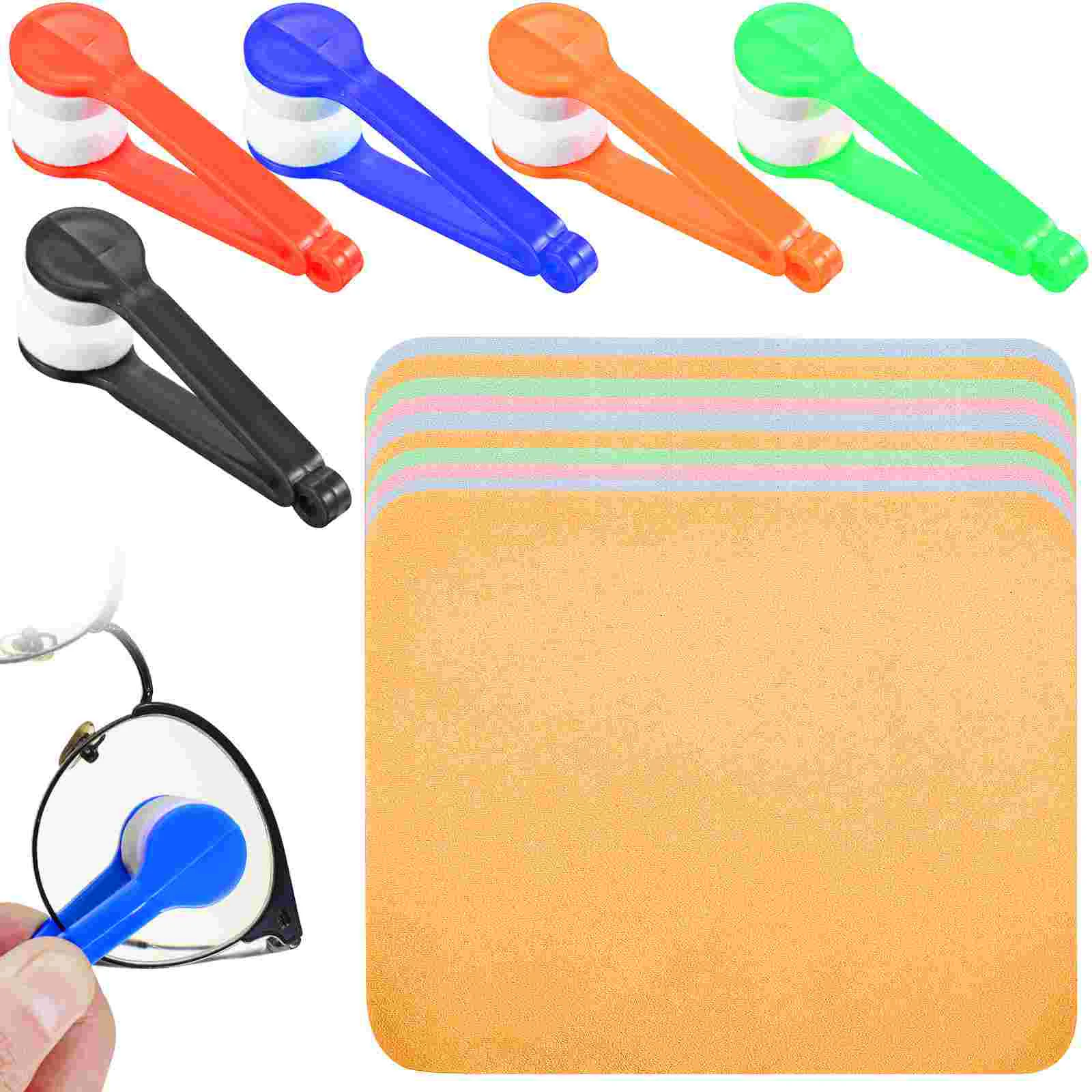 

10Pcs Eyeglasses Cleaning Cloth Microfiber Glasses Cleaner Cloth with 5 Wipers for Sunglasses Spectacles