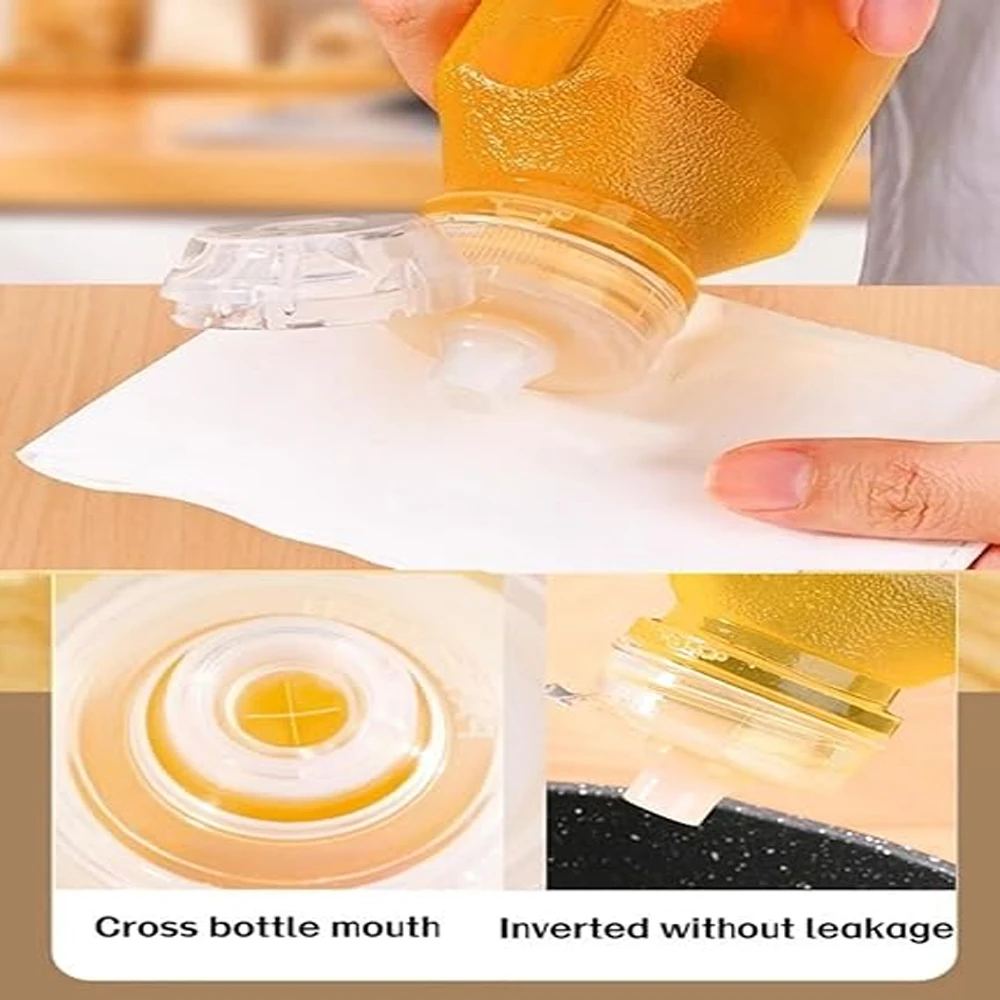 500ML Squeeze Seasoning Bottles Screaming Oil Control Bottle High Temperature Oil Resistance Soy Multifunction Sauce Oil Bottle