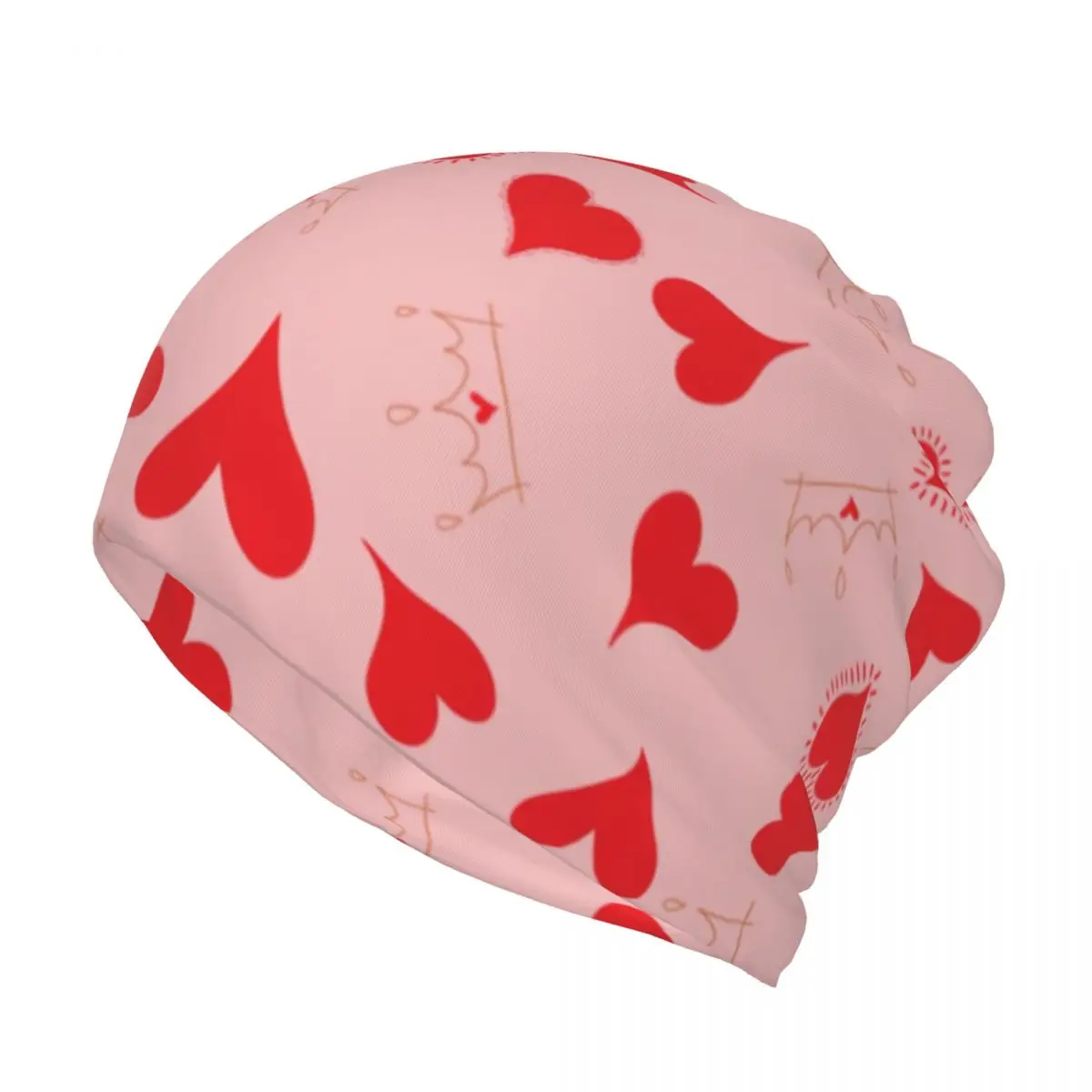 Custom Royal Hearts Pattern Skullies Beanies Caps Women Men UV Protection Neck Gaiter Winter Bandana Scarf for Cycling