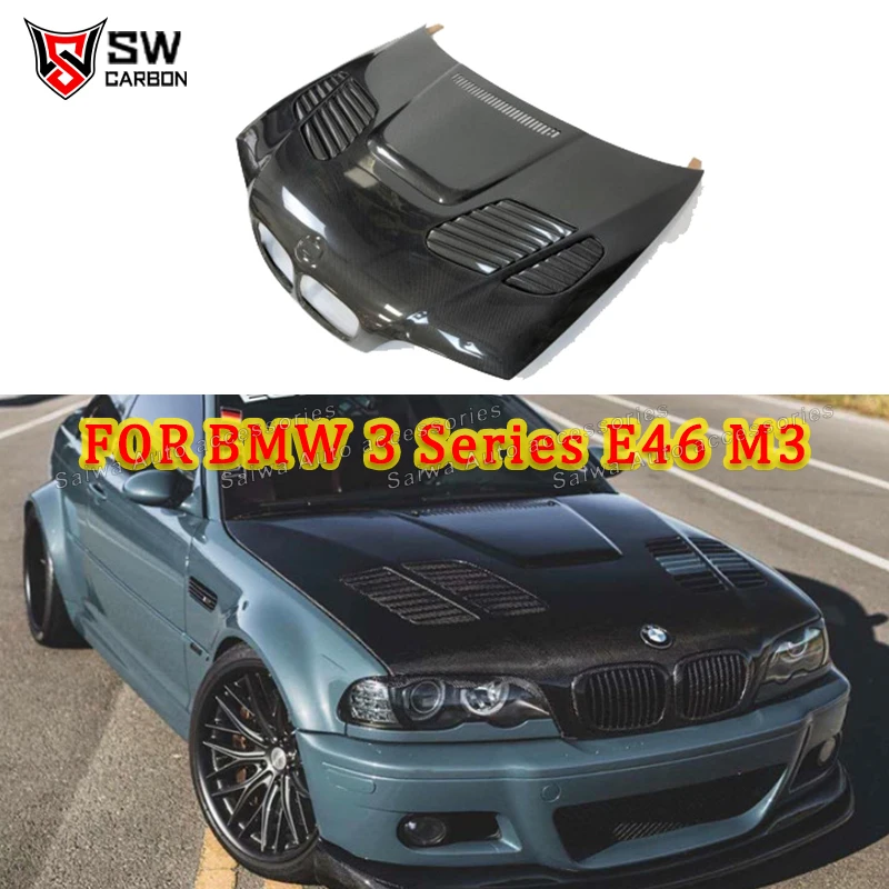 

Carbon Fiber Front Hood For BMW 3 Series E46 M3 Coupe Front Bumper Grille Engine Hood Bonnet Air Vent Cover Car Parts Body kit