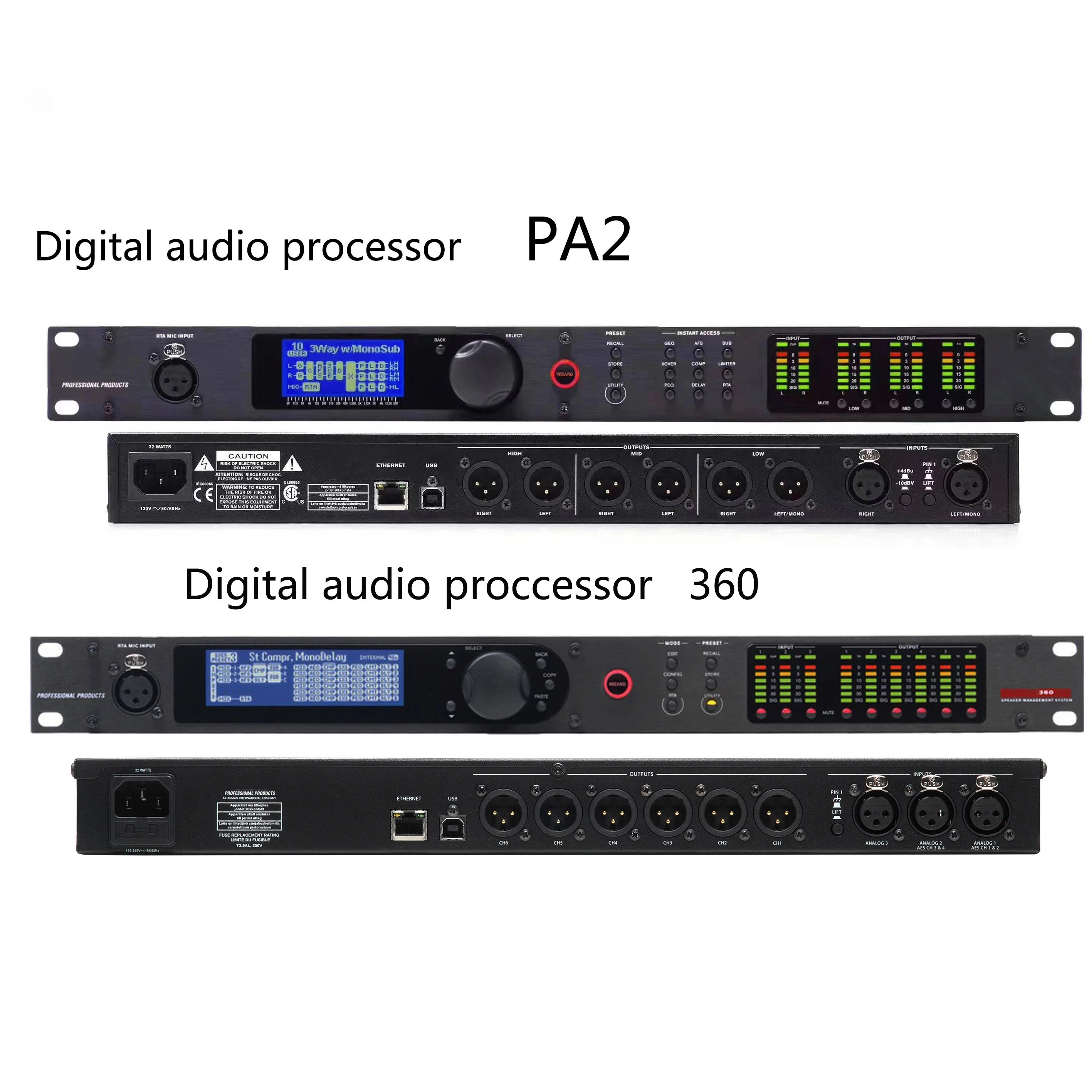 Professional DSP Audio Processor PA 2 2 Input 6 Output Karaoke Professional Digital Audio Processor