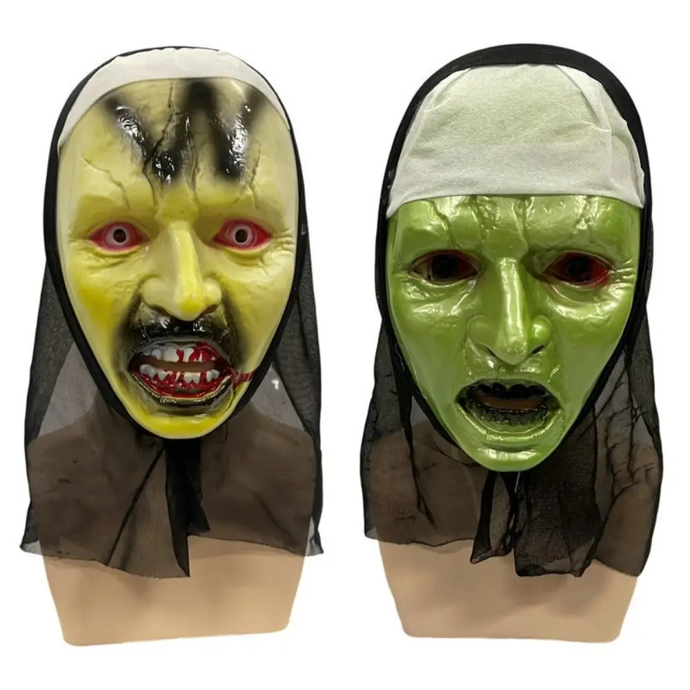 

Costume Props Yellow Face Priest Mask High Quality Eye Mask One-eyed Bleeding Ghost Head Mask Headwear Plastic Halloween Mask