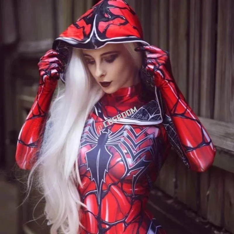 グウェン ステイシー コスチューム アンチ グウェノム コスプレ スーパーヒーロー 全身タイツスーツ ハロウィン コスチューム ボディスーツ セクシー ジャンプスーツ 女性用 ハロウィン コスチューム