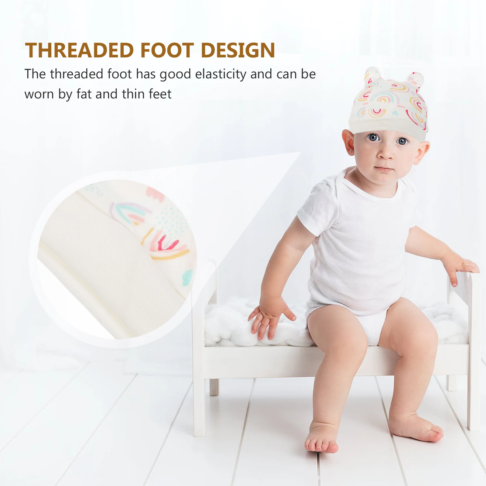 

1 set 1 Set Baby Hat Set Newborn Hat Anti-Scratching Gloves Cotton Foot Covers Warm Breathable Premium Cotton Material Gift For