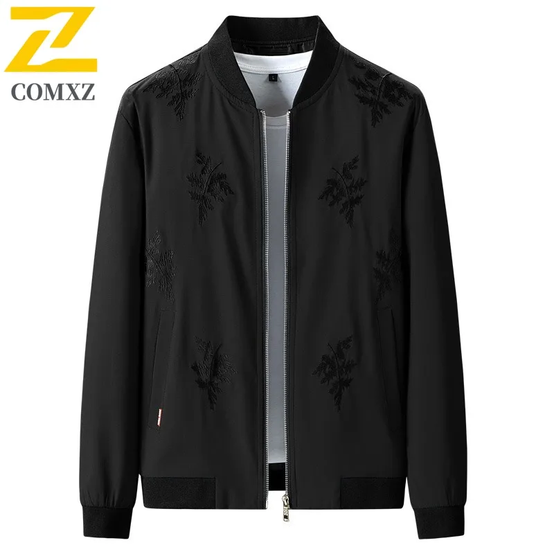 

COMXZ Casual Men Jacket Baseball Collar Outdoor Journey Wind Resistant Coat Leisure Everyday Wear Light Cozy Autumn Clothing