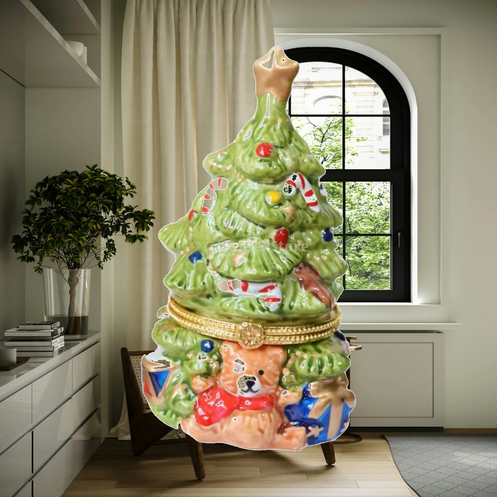 

Christmas Tree Jewelry Box Trinket Box Parties Supplies Keepsake Box Organizer Display for Girlfriend Charms Thanksgiving Day