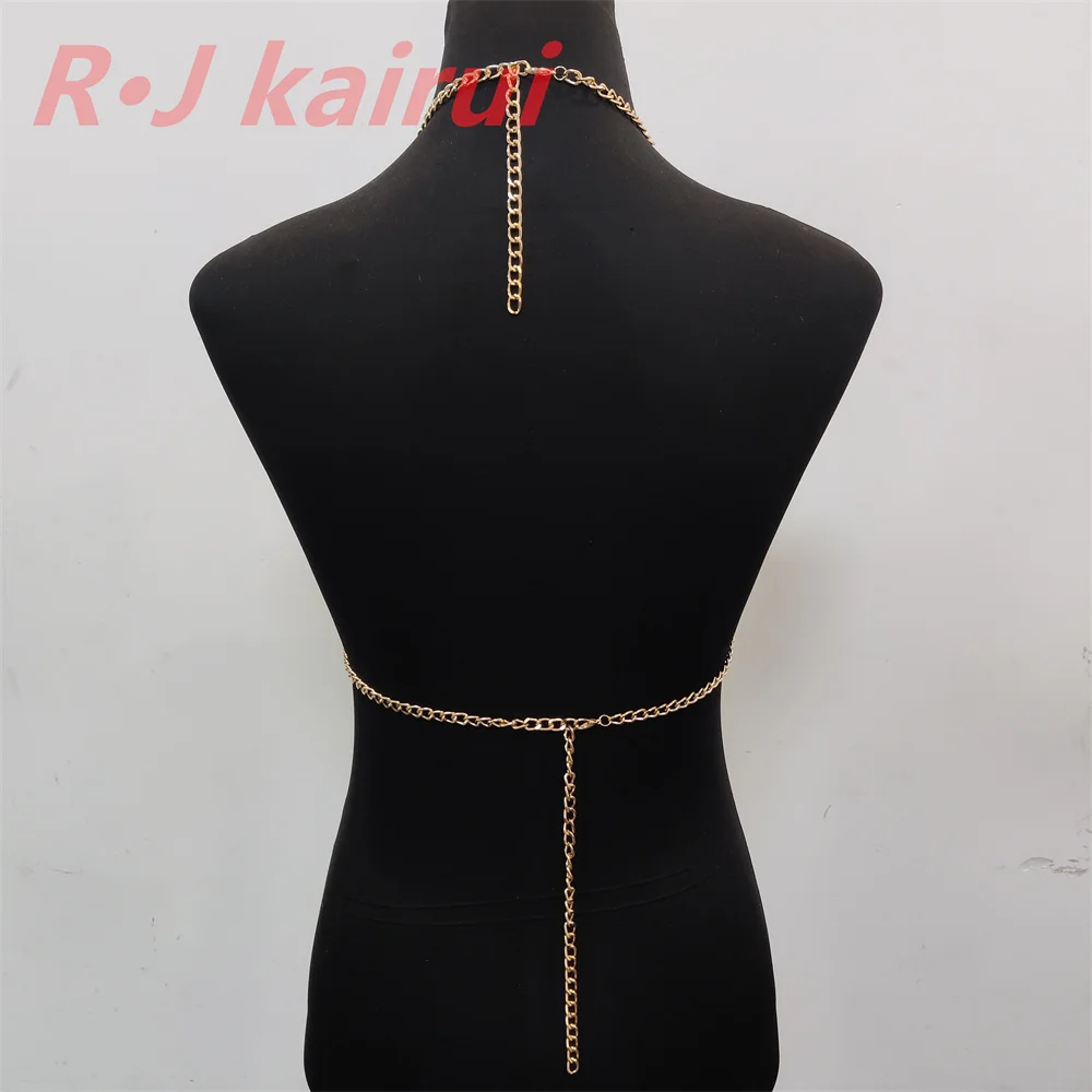 RJ Fashion Handmade Sexy Imitation White Pearls Top Halter Masquerade Stage Party Bra Jewelry Accessories