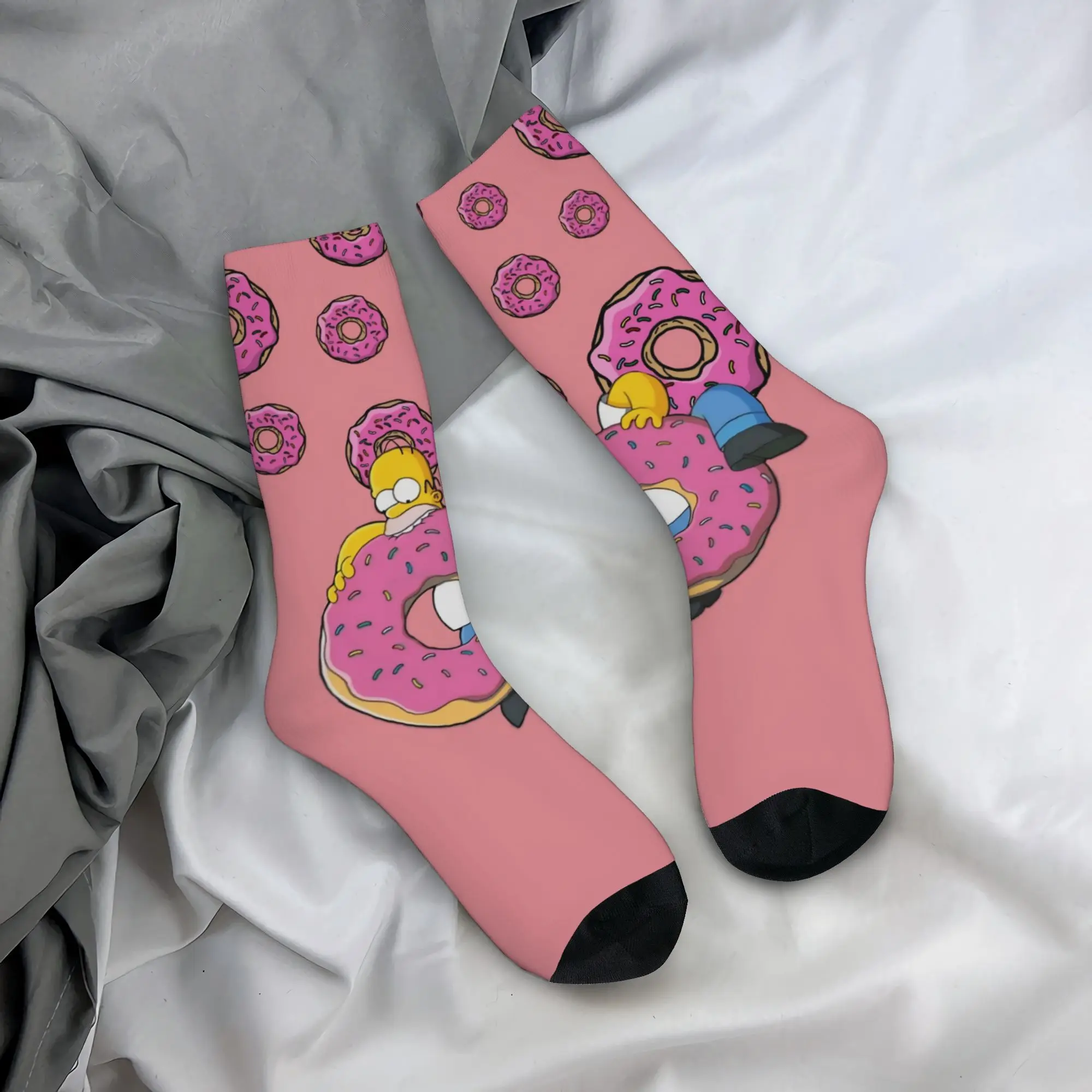 Autumn Winter Colorful Unisex Cartoon S-Simpsons Socks  Breathable Soccer Socks
